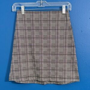 Showpo Black and White Checkered A-Line Skirt